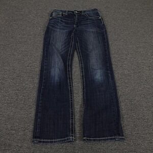 BKE Jeans Boys 14 Youth 26x28 Blue Dark Wash Conner Straight Leg Stretch Denim